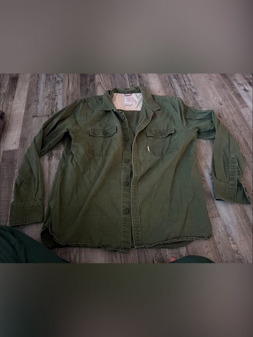 Topo Designs Olive Green Military-Style Button-Down Shirt